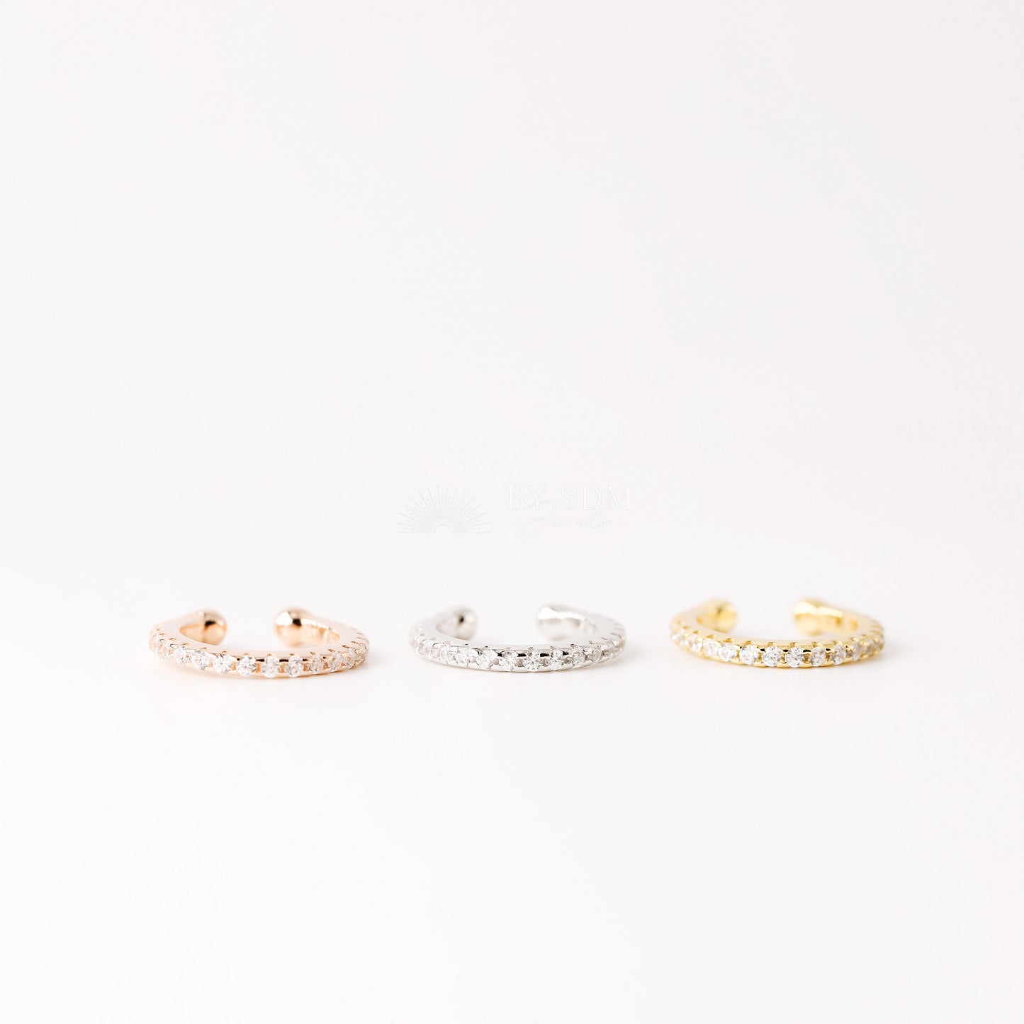 CZ Stone Ear Cuff • No Piercing is Needed • Gold, Silver, Rose Gold • BYSDMJEWELS