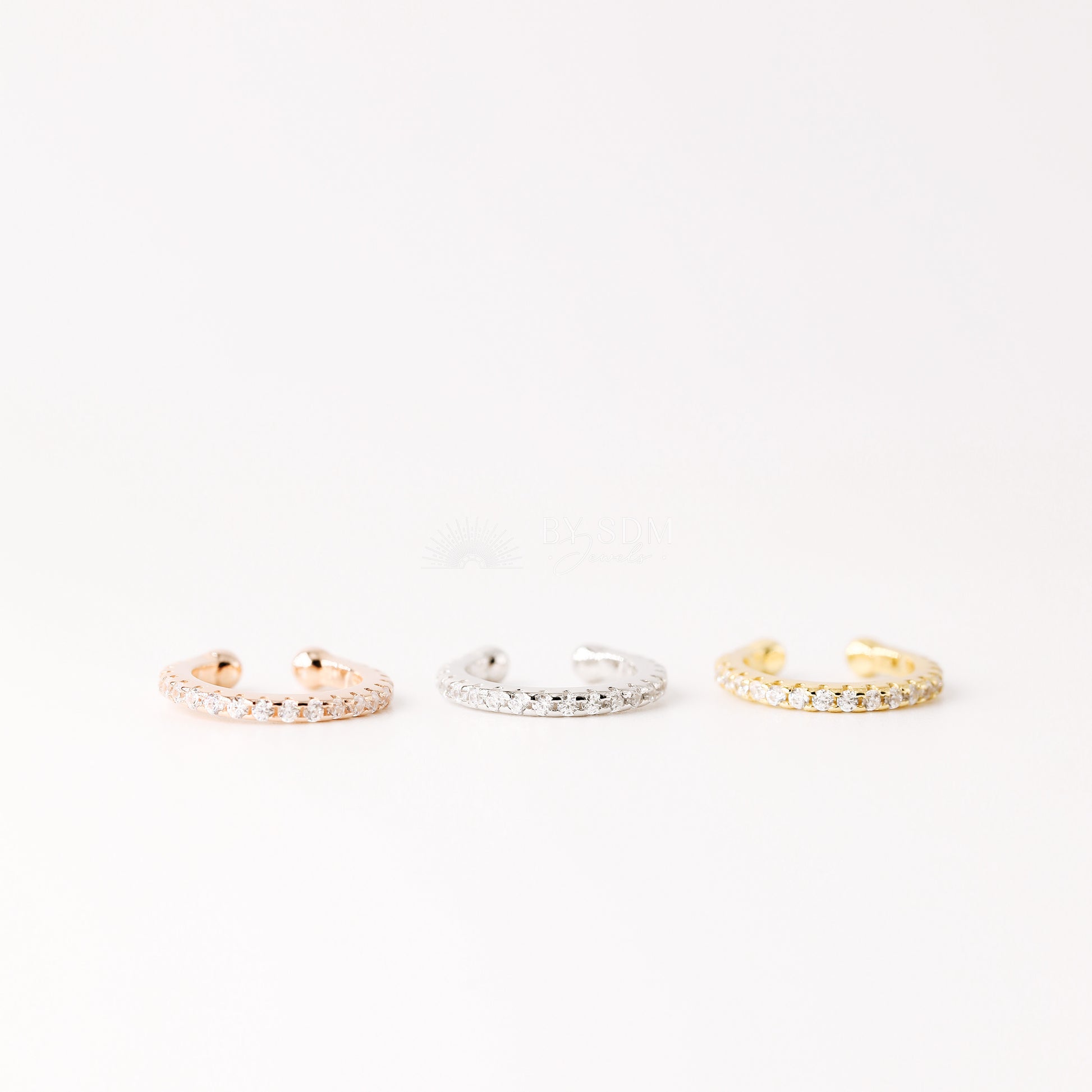 CZ Stone Ear Cuff • No Piercing is Needed • Gold, Silver, Rose Gold • BYSDMJEWELS