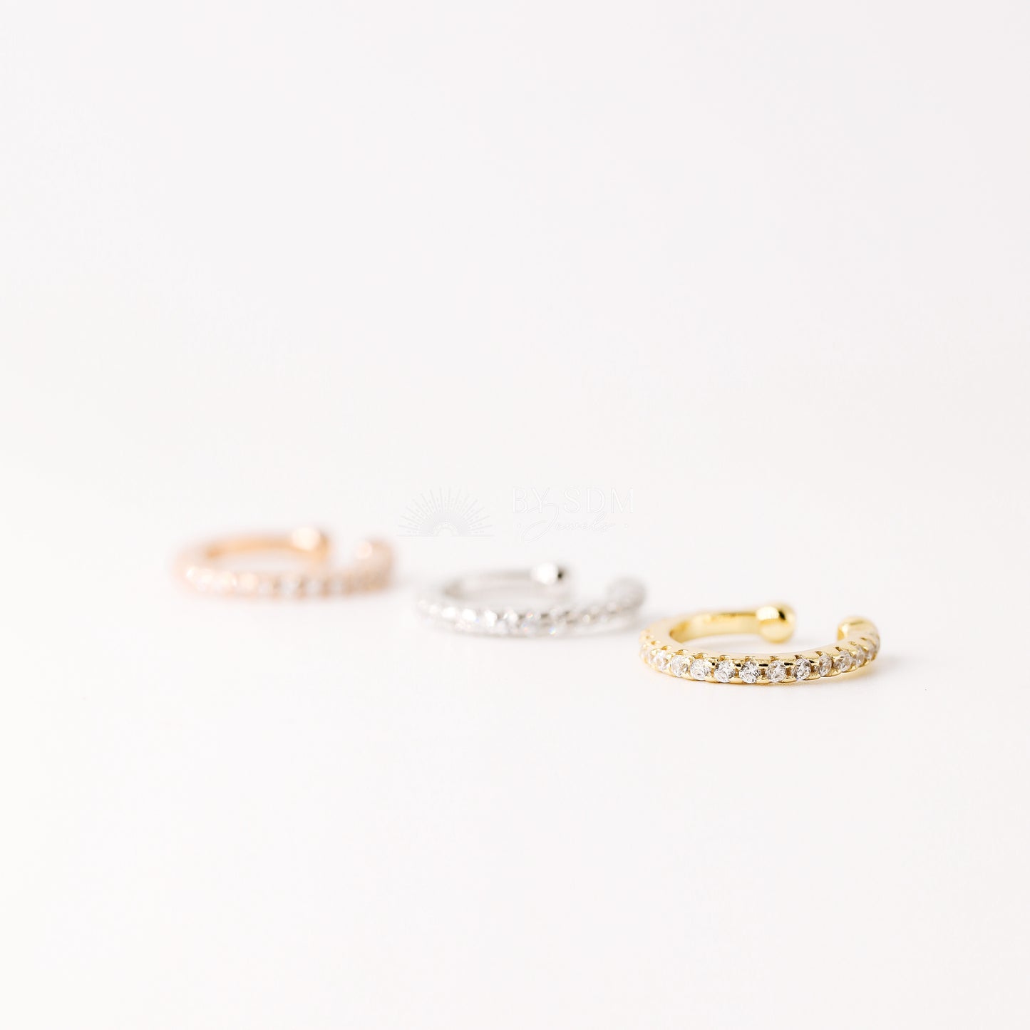 CZ Stone Ear Cuff • No Piercing is Needed • Gold, Silver, Rose Gold • BYSDMJEWELS