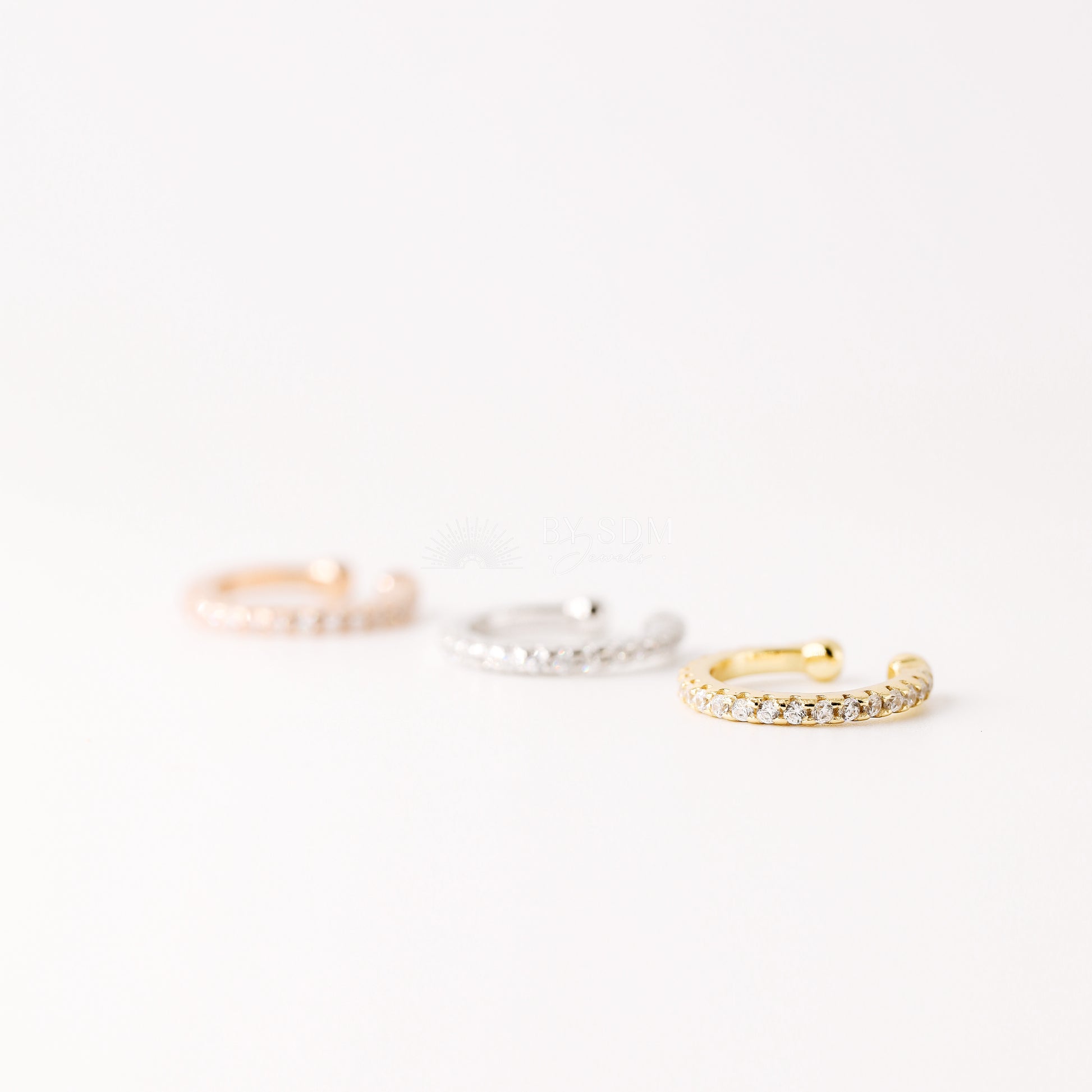 CZ Stone Ear Cuff • No Piercing is Needed • Gold, Silver, Rose Gold • BYSDMJEWELS