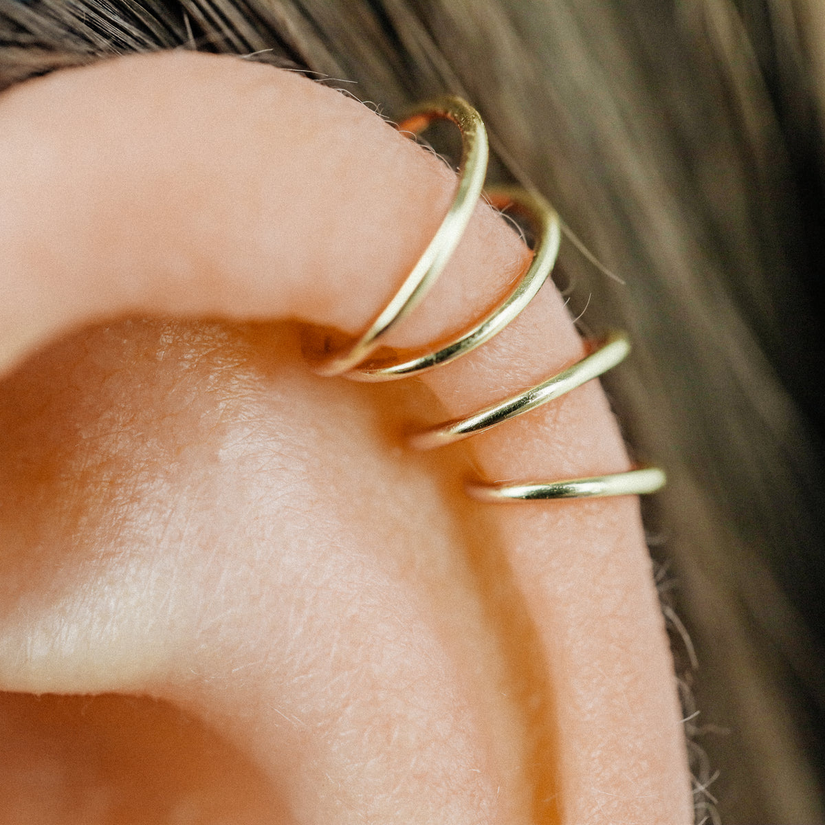 Diamond Cut Helix Hoop - Tiny Cartilage Earring - Endless Ring Hoops