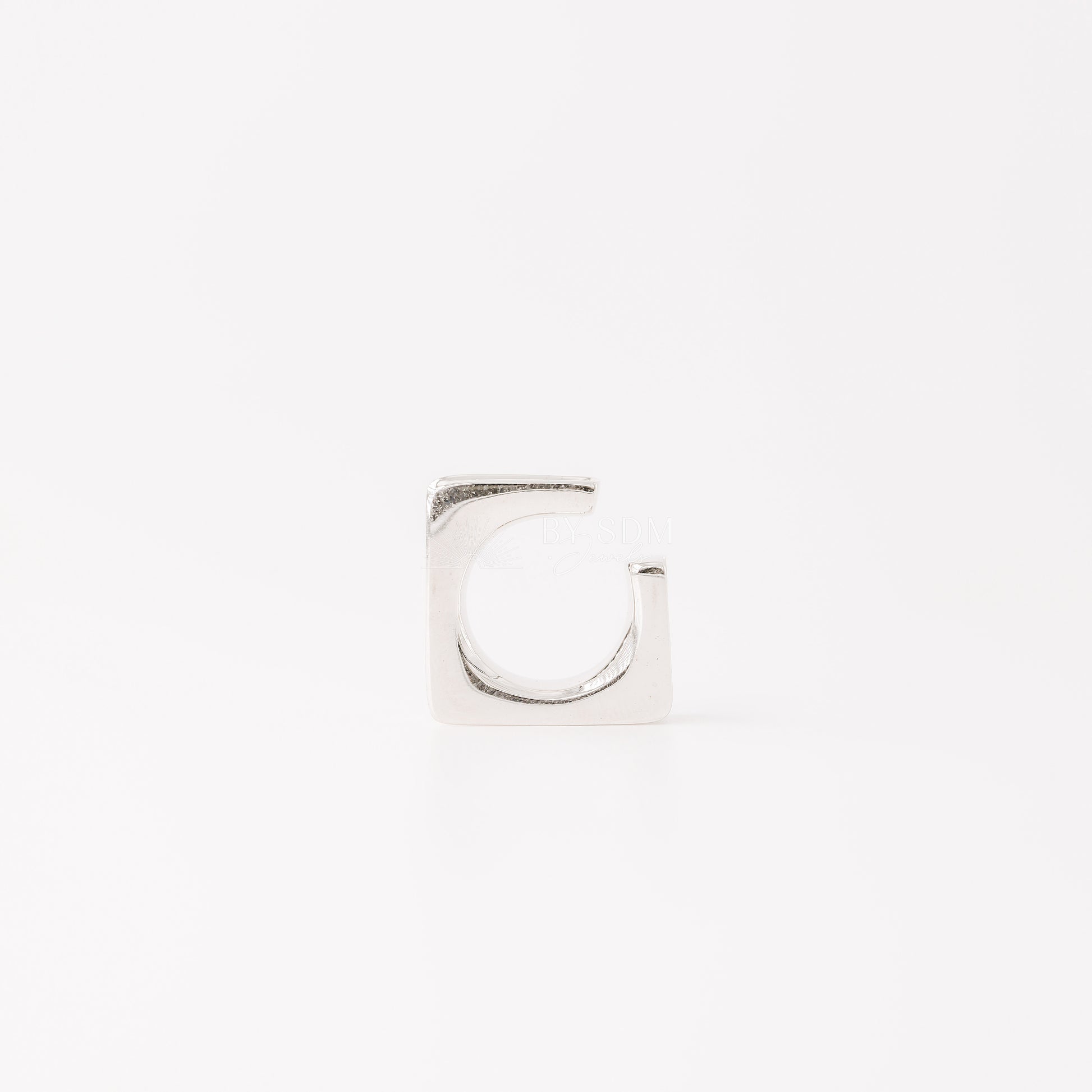 Square Large Band Ear Cuff • No Piercing is Needed • Gold, Silver