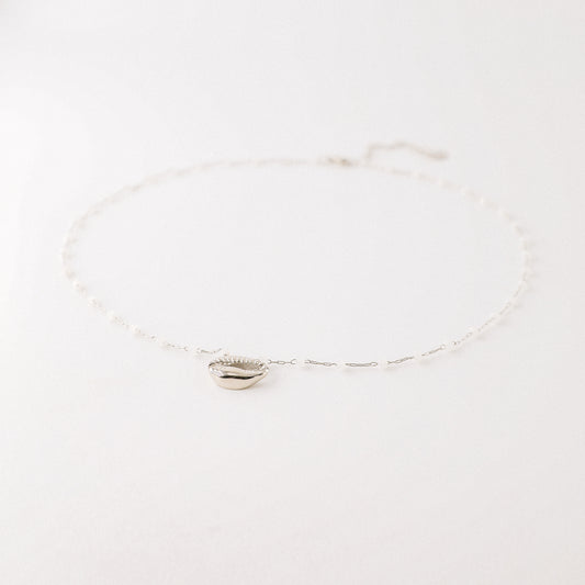 Cowrie Shell Necklace • Silver Shell Necklace • Cowrie Shell Choker • Cowrie Shell Jewelry • Simple Cowrie Shell Necklace • BYSDMJEWELS
