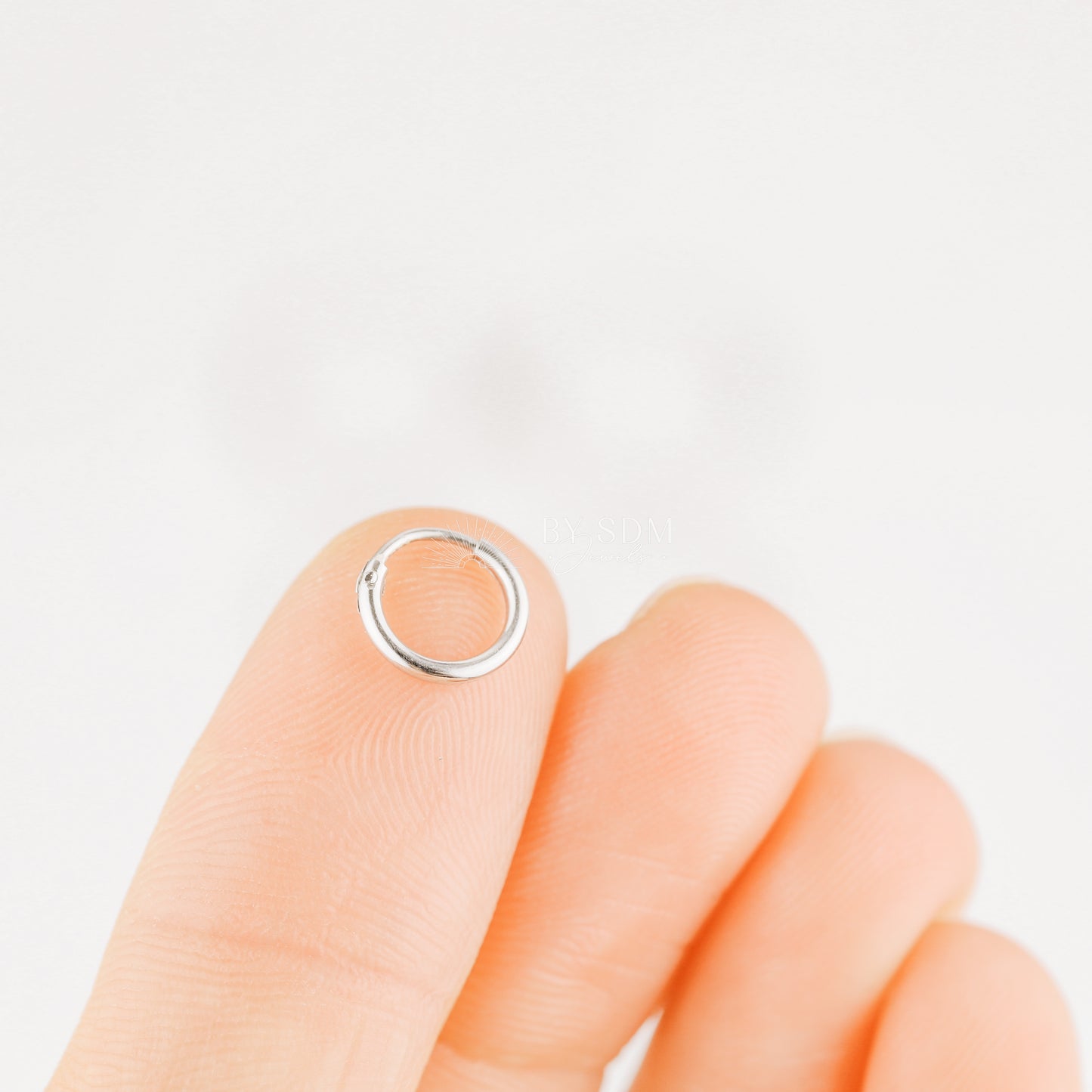 Thin Hoops Rings for Ear Piercings • Hoop With Hinge, 6, 8, 10, 12, 14, 16, 18mm, Silver • BYSDMJEWELS