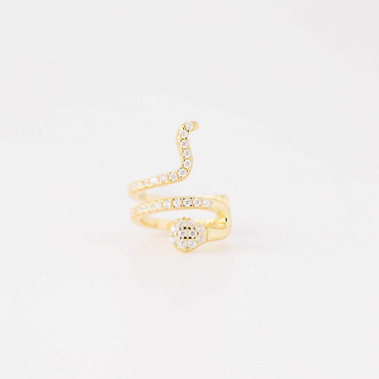 Snake Conch Ear Cuff Earring, Cz Serpent Ear Cuff, Silver, Gold, BYSDMJEWELS