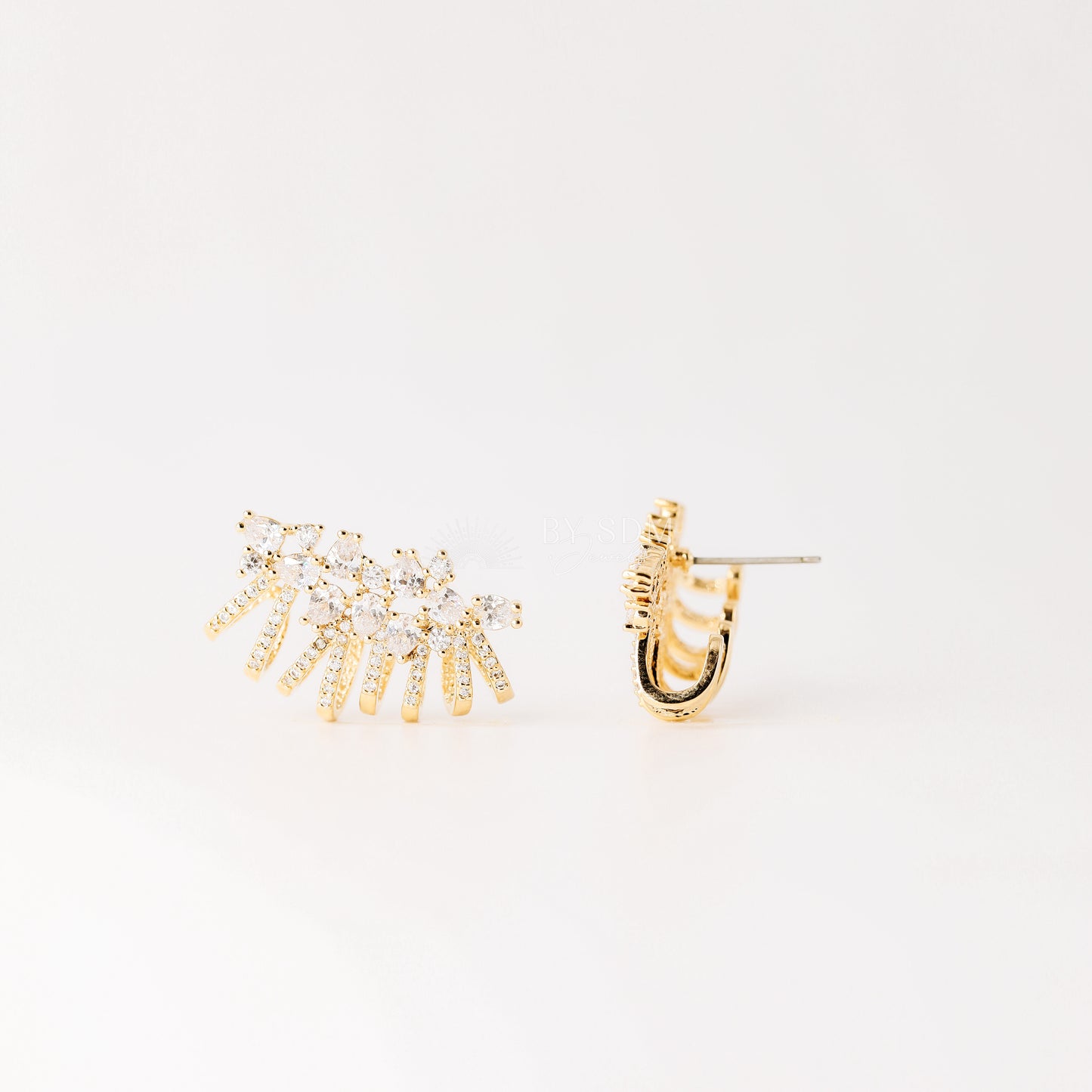 Wedding Earrings • Stud Earrings • Bridal Jewelry • Crystal Earrings • Silver Earrings • BYSDMJEWELS