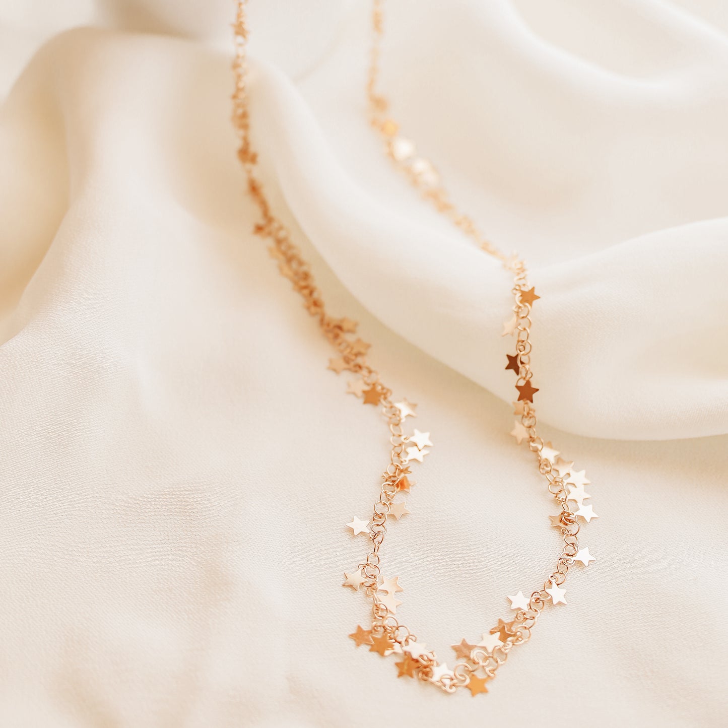 Rose Gold Star Necklace, Dangle Stars Necklace, Celestial Jewelry, Star Drop Necklace 925 Sterling Silver, Layered Necklace, Dainty Necklace