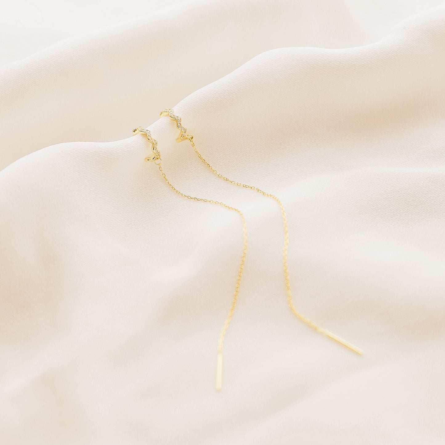 CZ chain Ear Cuff • Only One Ear Lobe Piercing is Needed • Gold, Silver • BYSDMJEWELS