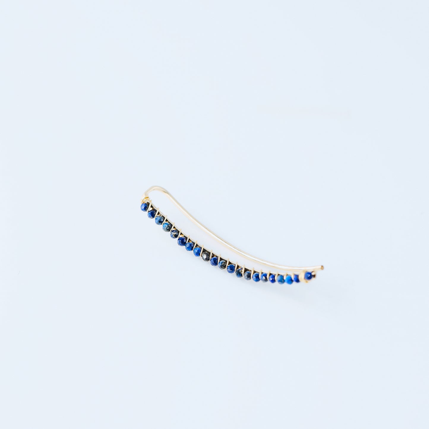 Lapis lazuli Beaded Ear Climber • Ear Crawler • Ear Cuff • Blue Ear Climber • Gold Filled Ear Climber • Lapis lazuli Earrings • BYSDMJEWELS