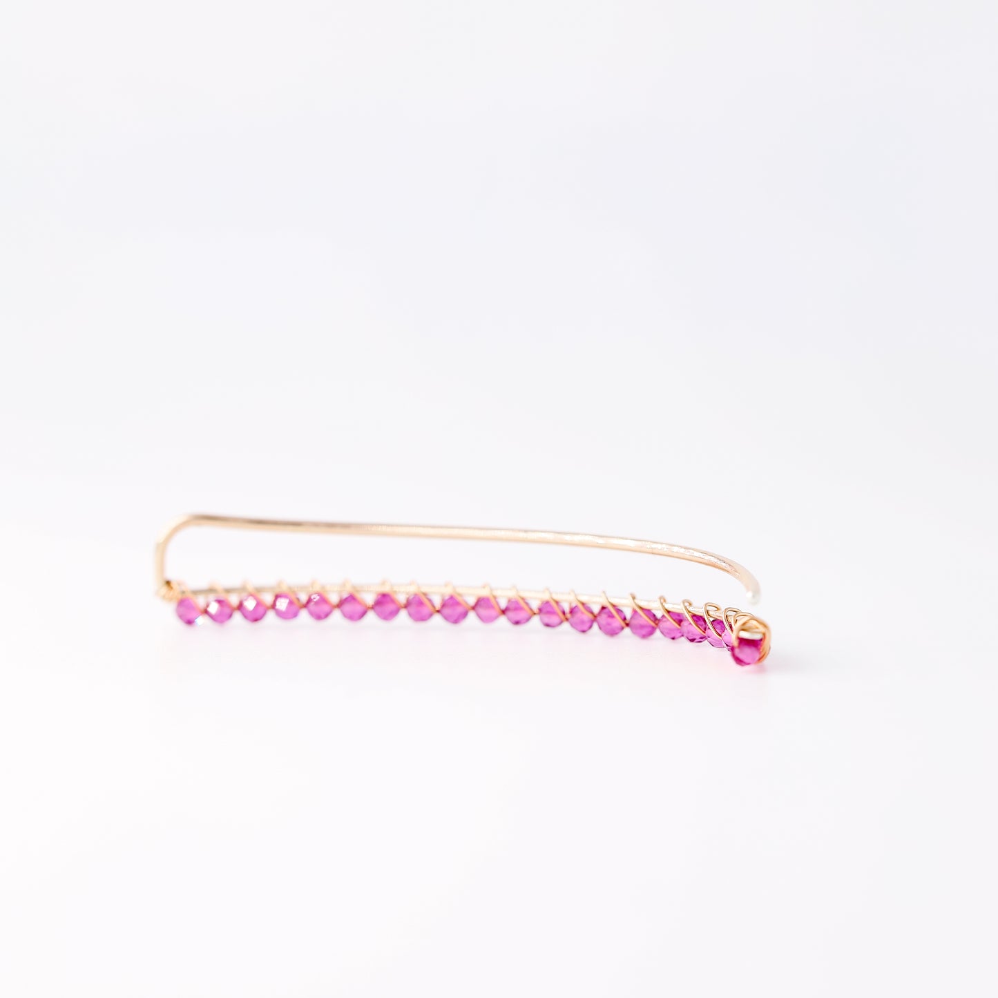 Fuchsia Beaded Ear Climber • Ear Crawler • Ear Cuff • Crystals Ear Climber • Gold Filled Ear Climber • Fuchsia Earrings • BYSDMJEWELS