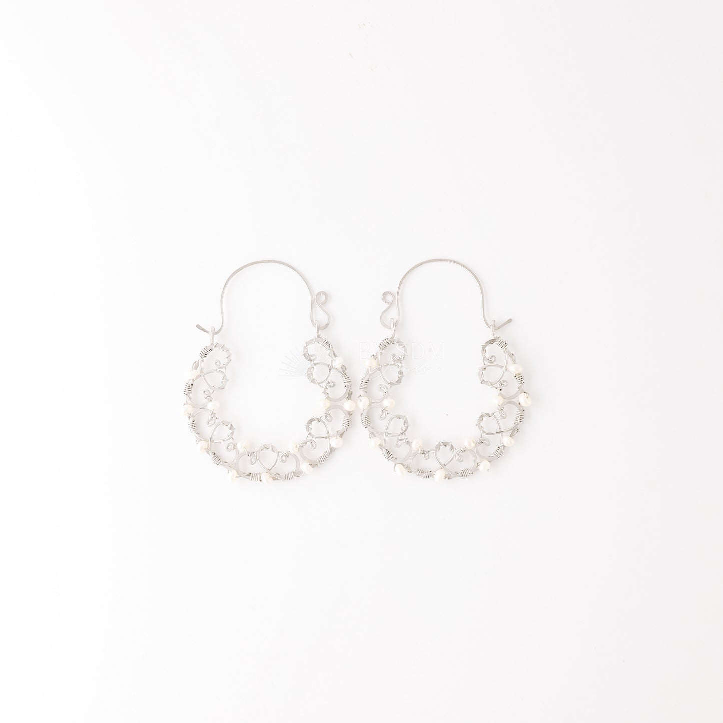 Pearl Earrings • Pearl Hoops • Pearl Hoop Earrings • BYSDMJEWELS