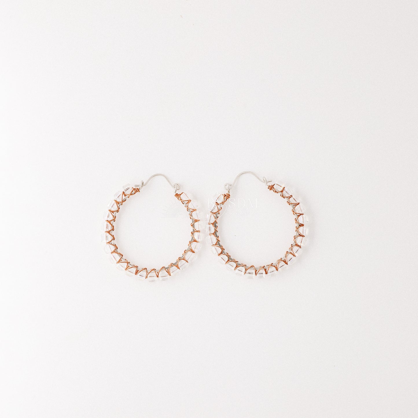 Clear Crystal Earrings • Clear Crystal Hoops • Clear Crystal Hoop Earrings • BYSDMJEWELS