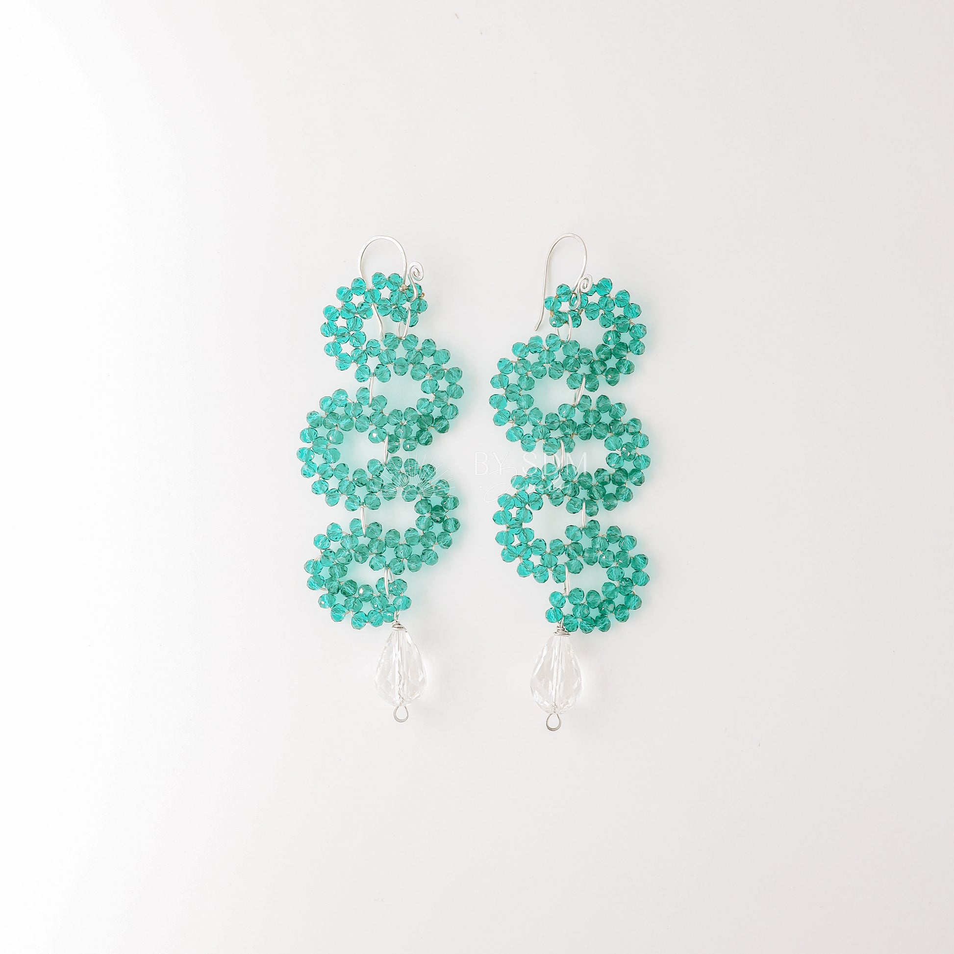 Emerald Earrings • Green Serpent Earrings • Bohemian Beaded Earrings • Statement Dangle Earrings • Emerald Jewelry • BYSDMJEWELS