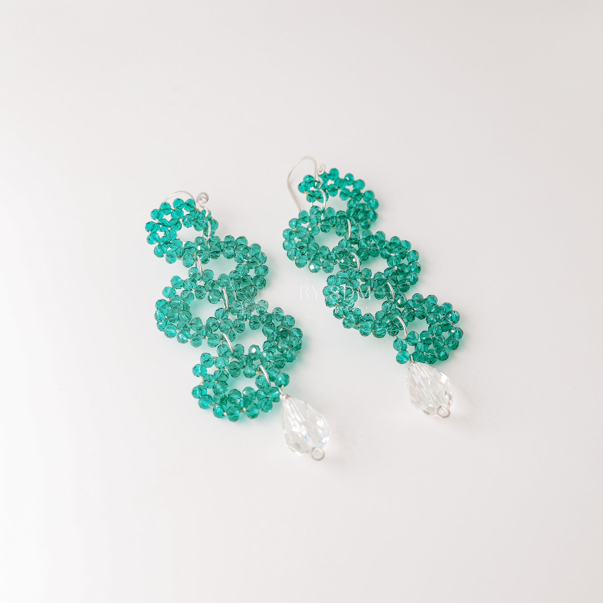 Emerald Earrings • Green Serpent Earrings • Bohemian Beaded Earrings • Statement Dangle Earrings • Emerald Jewelry • BYSDMJEWELS