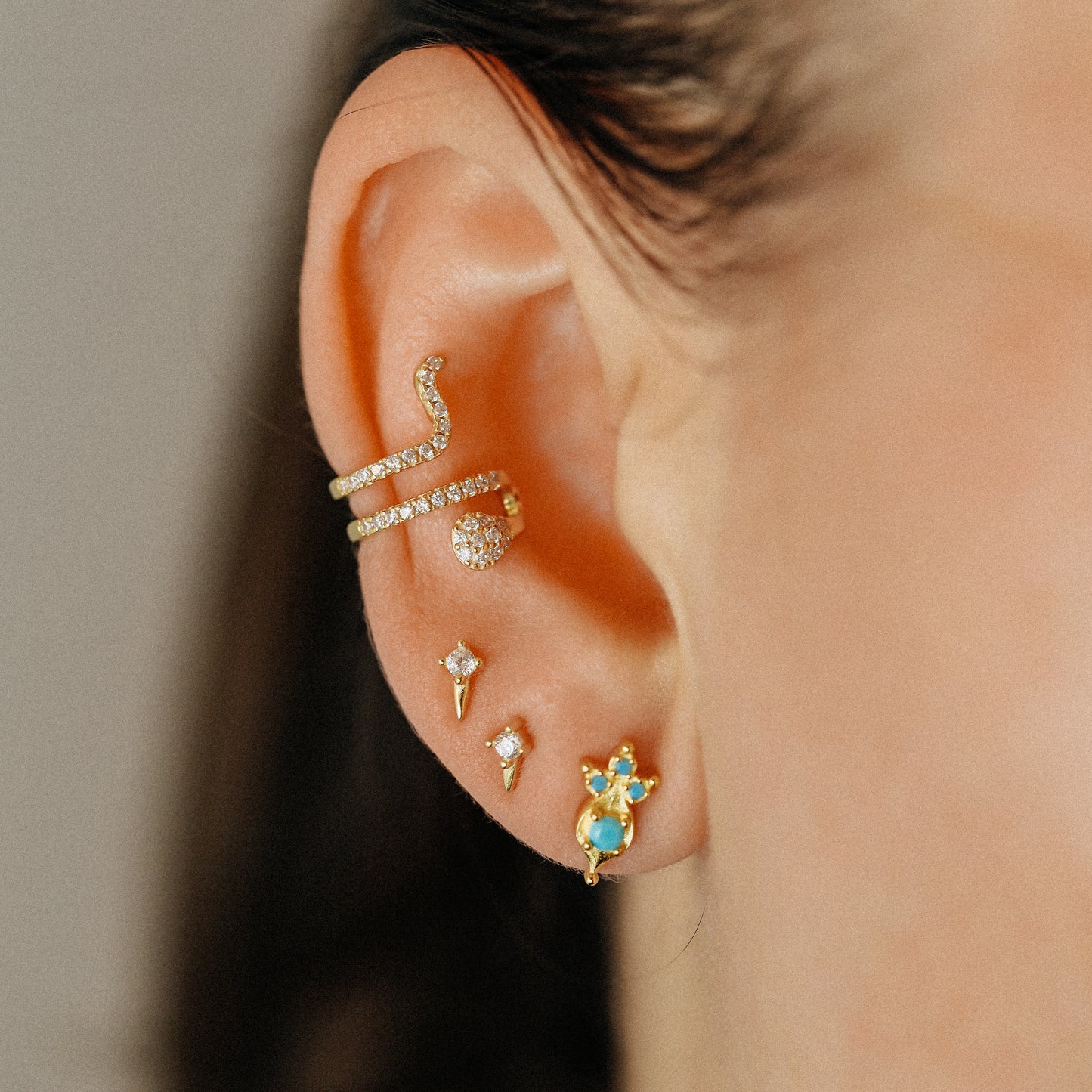 Dainty Turquoise Stud Earrings in Sterling Silver 925 • BYSDMJEWELS