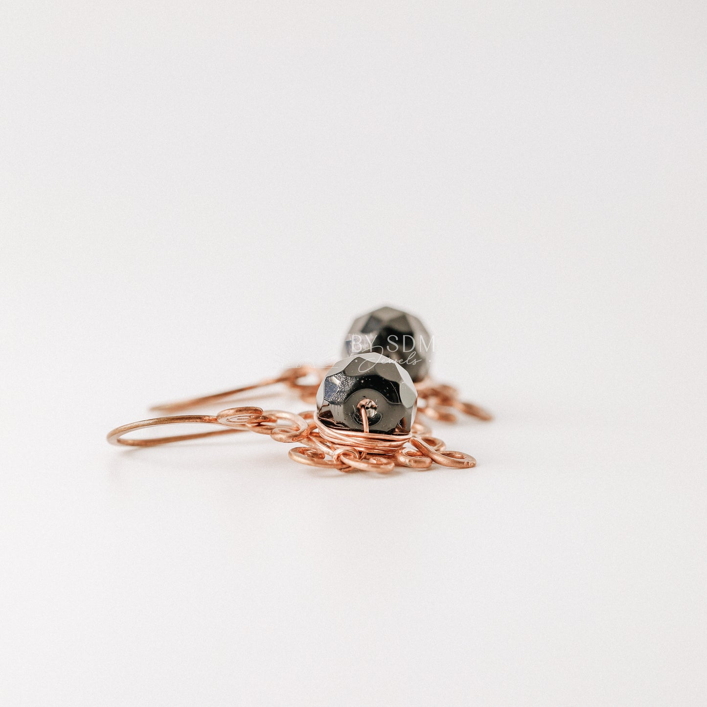 Black Onyx Knot Earrings • Handmade Earrings • Onyx Earrings • Copper Wire Wrapped Earrings • Black Stone • Gift for Her • BYSDMJEWELS