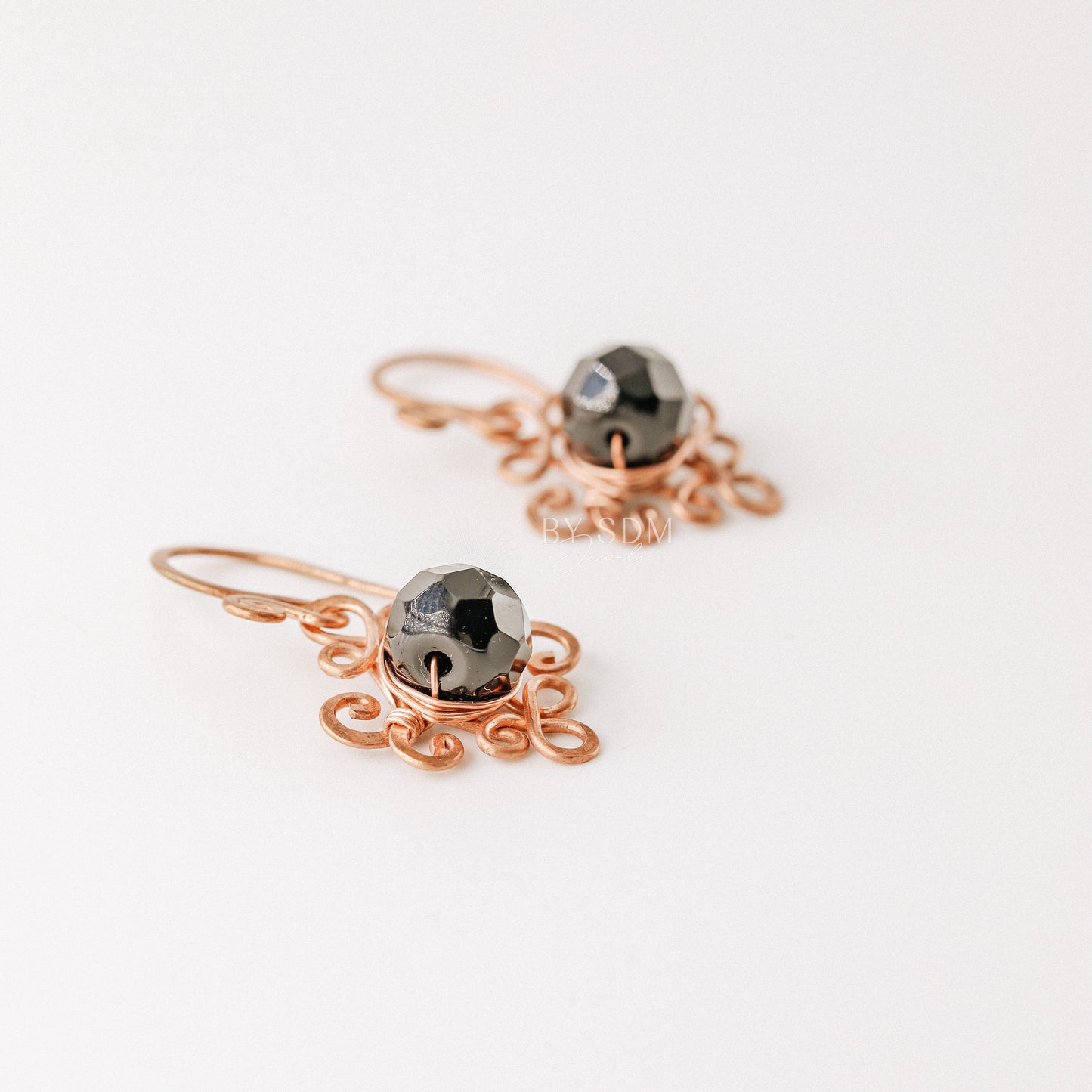 Black Onyx Knot Earrings • Handmade Earrings • Onyx Earrings • Copper Wire Wrapped Earrings • Black Stone • Gift for Her • BYSDMJEWELS