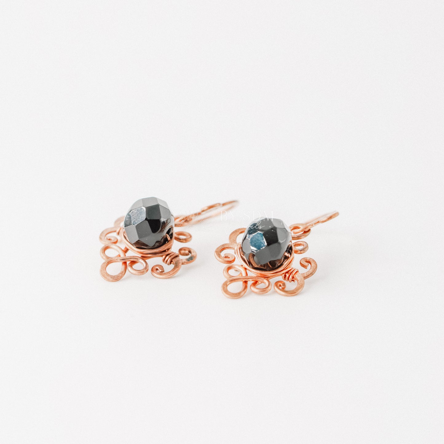 Black Onyx Knot Earrings • Handmade Earrings • Onyx Earrings • Copper Wire Wrapped Earrings • Black Stone • Gift for Her • BYSDMJEWELS
