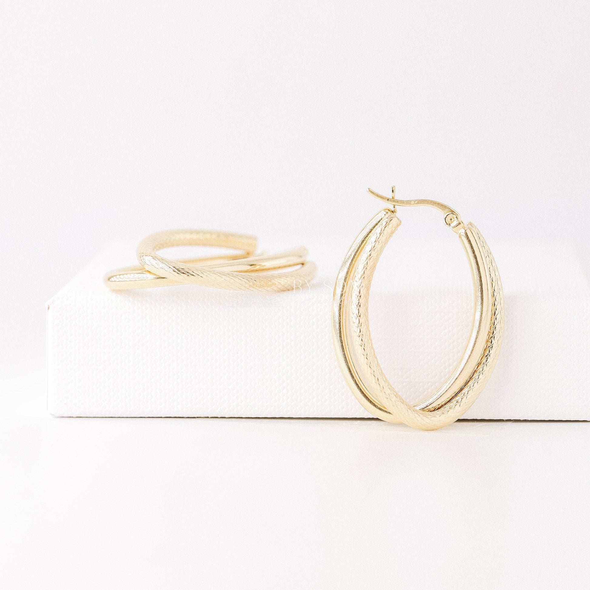 Gold Hoop Earrings • Large Big Hoop Earring • Circle Endless Huggie Hoop • Perfect Gift for Girlfriend • BYSDMJEWELS