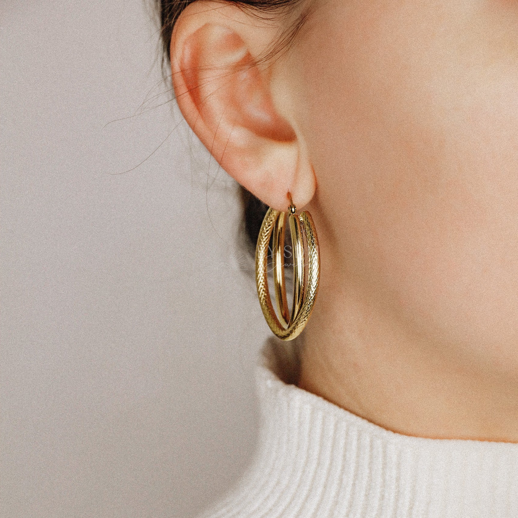 Gold Hoop Earrings • Large Big Hoop Earring • Circle Endless Huggie Hoop • Perfect Gift for Girlfriend • BYSDMJEWELS