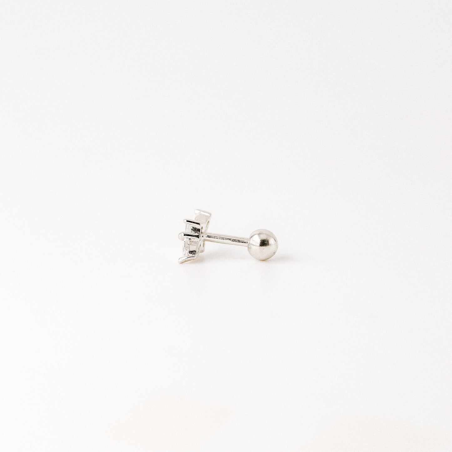 Dainty Gold Tiny Flower Earrings, Four Petals Flower Stud, Tiny Sparkly CZ Studs, Cartilage Earrings, Minimalist Earrings, Piercing Earrings
