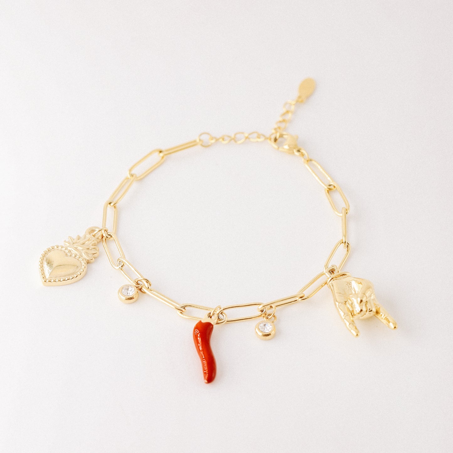 Italian Lucky Horn Bracelet • Malocchio Bracelet • Hand Gestures Bracelet • Lucky Charm Bracelet • Cornetto Napoletano • BYSDMJEWELS