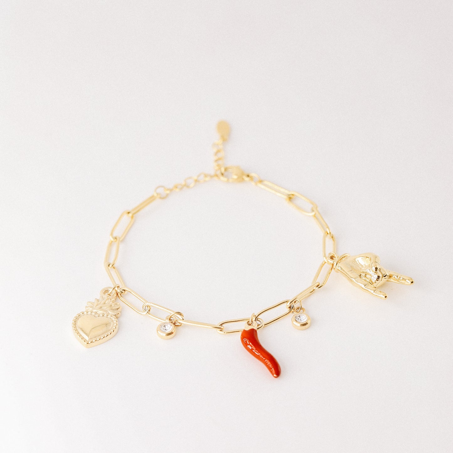 Italian Lucky Horn Bracelet • Malocchio Bracelet • Hand Gestures Bracelet • Lucky Charm Bracelet • Cornetto Napoletano • BYSDMJEWELS