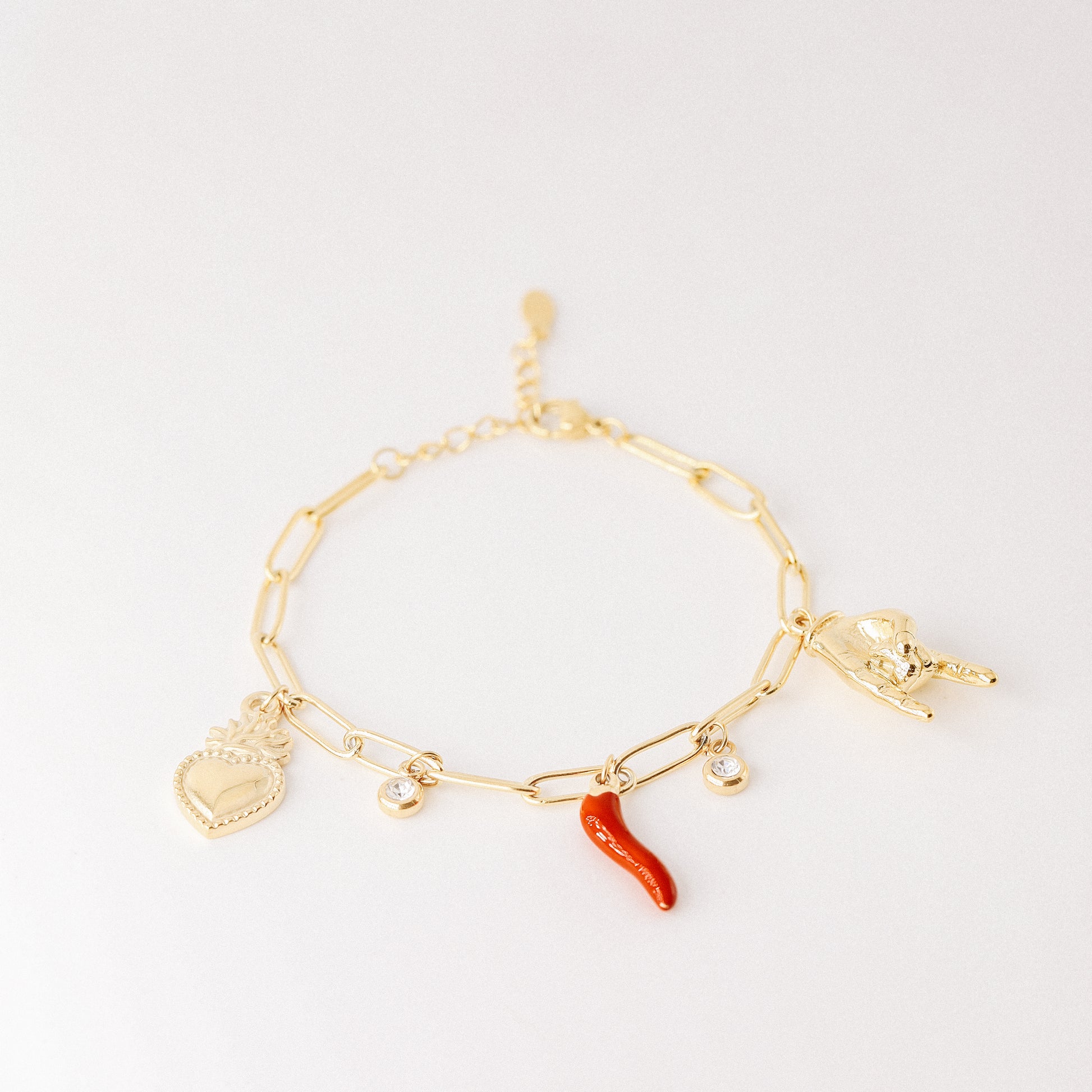 Italian Lucky Horn Bracelet • Malocchio Bracelet • Hand Gestures Bracelet • Lucky Charm Bracelet • Cornetto Napoletano • BYSDMJEWELS
