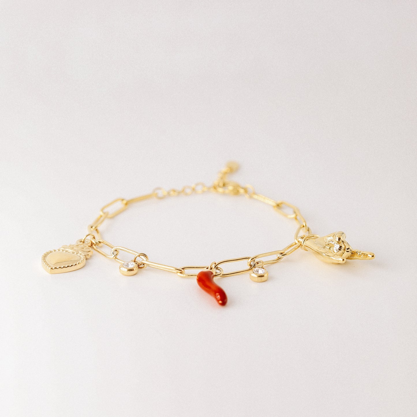 Italian Lucky Horn Bracelet • Malocchio Bracelet • Hand Gestures Bracelet • Lucky Charm Bracelet • Cornetto Napoletano • BYSDMJEWELS