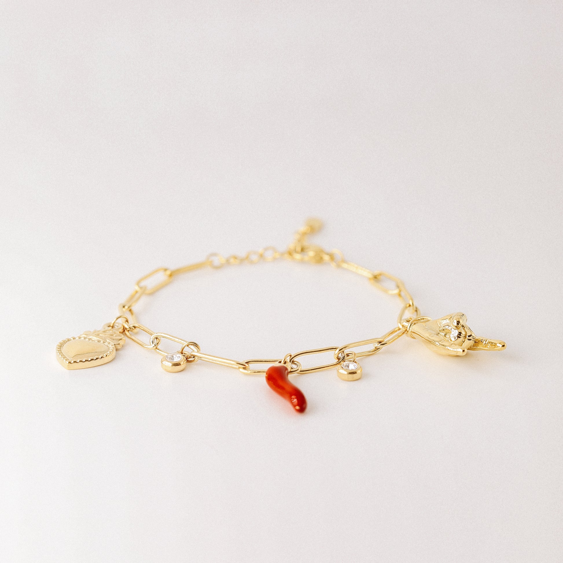Italian Lucky Horn Bracelet • Malocchio Bracelet • Hand Gestures Bracelet • Lucky Charm Bracelet • Cornetto Napoletano • BYSDMJEWELS