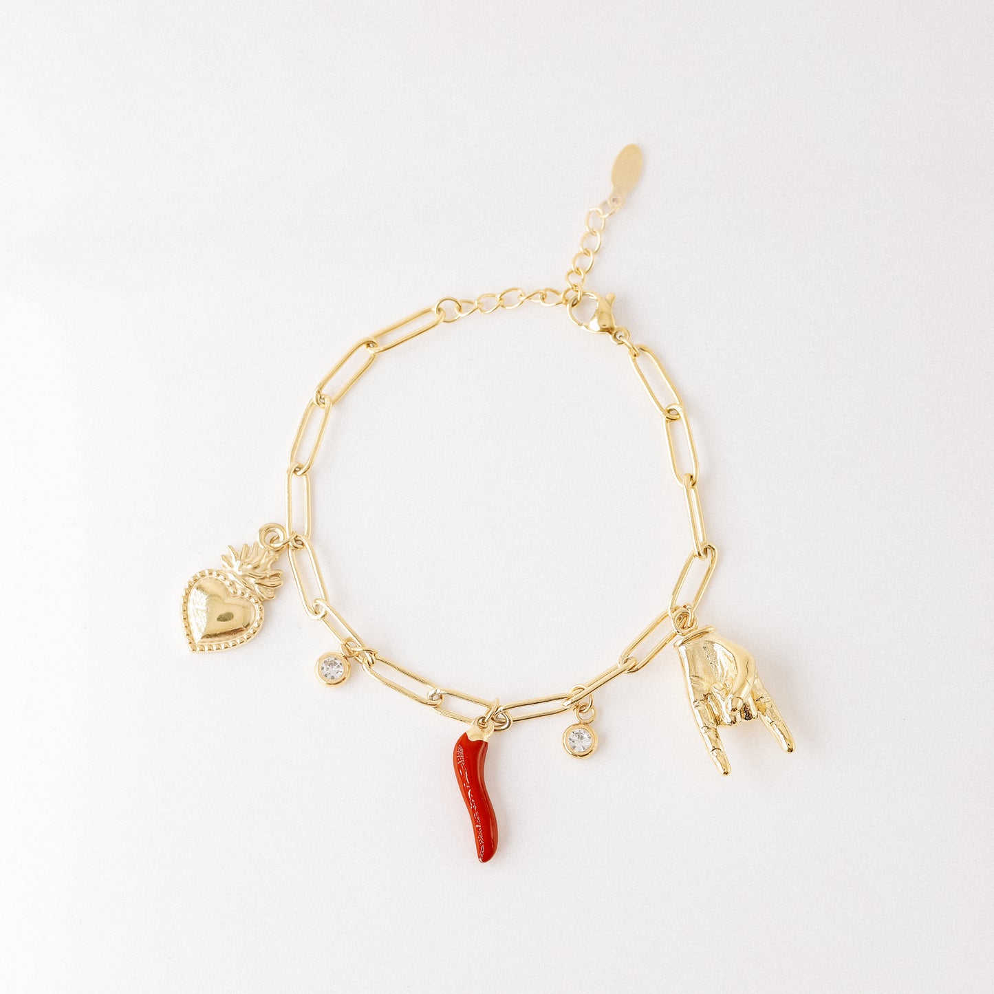 Italian Lucky Horn Bracelet • Malocchio Bracelet • Hand Gestures Bracelet • Lucky Charm Bracelet • Cornetto Napoletano • BYSDMJEWELS