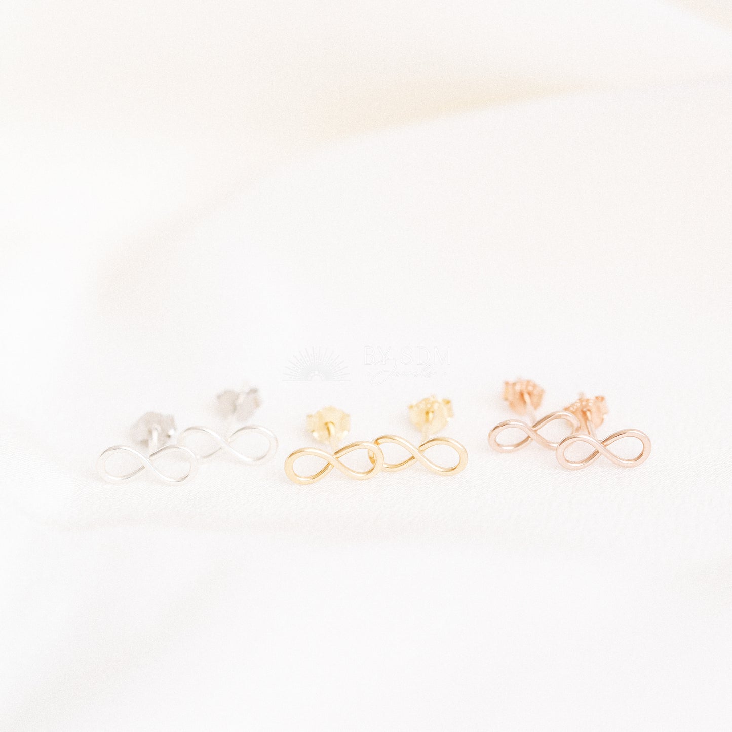 Tiny Infinity Stud Earrings Delicate 925 Sterling Silver 8 Earrings 9mm Infinity Stud Earrings Symbol of Eternity Earrings Gift for Her
