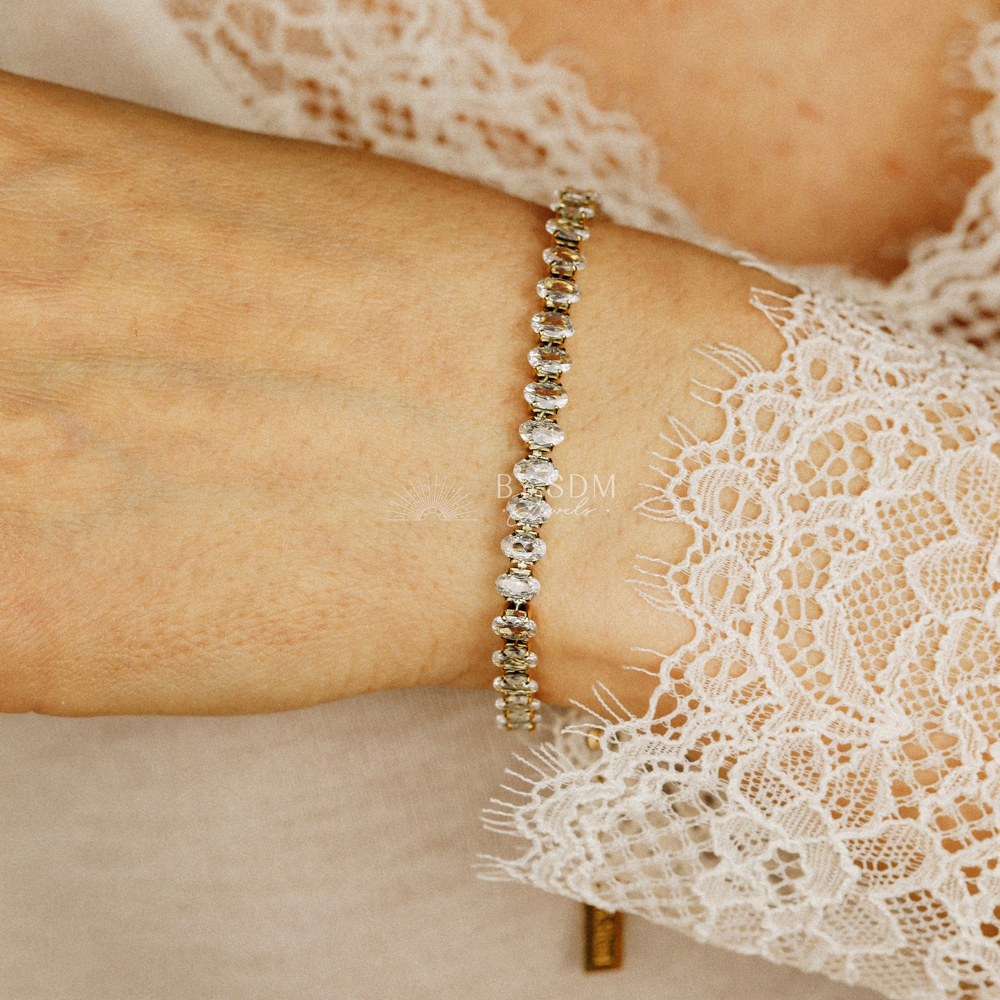 Oval Tennis Bracelet • Gold Tennis Bracelet • Diamond Bracelet • Dainty Bracelet • Gift for Her • CZ Tennis Bracelet • BYSDMJEWELS