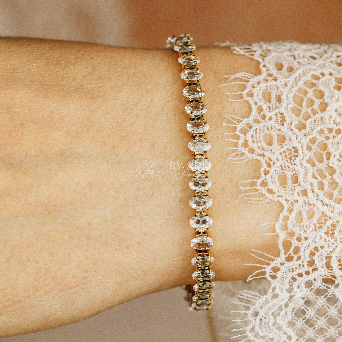 Oval Tennis Bracelet • Gold Tennis Bracelet • Diamond Bracelet • Dainty Bracelet • Gift for Her • CZ Tennis Bracelet • BYSDMJEWELS