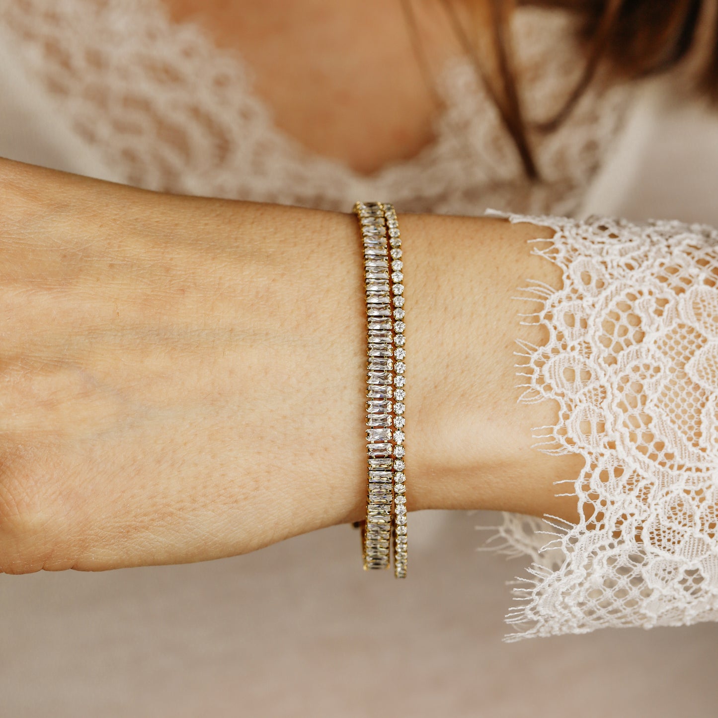 Baguette Tennis Bracelet • Gold Tennis Bracelet • Diamond Bracelet • Dainty Bracelet • Gift for Her • CZ Tennis Bracelet • BYSDMJEWELS