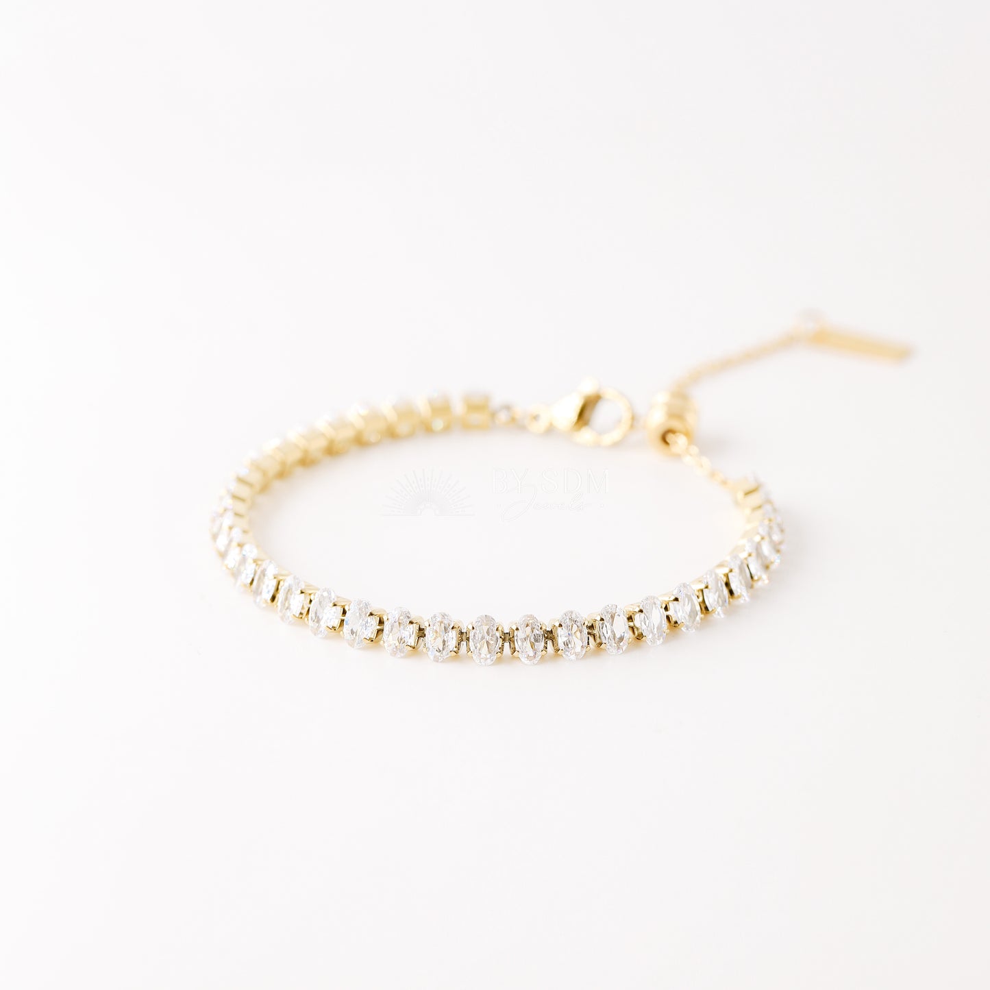 Oval Tennis Bracelet • Gold Tennis Bracelet • Diamond Bracelet • Dainty Bracelet • Gift for Her • CZ Tennis Bracelet • BYSDMJEWELS