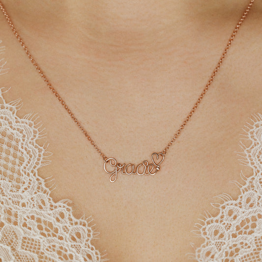 Cursive Name Necklace • Gift for Preteen Girls • Birthday Girl Wirewrapped Jewelry • BYSDMJEWELS