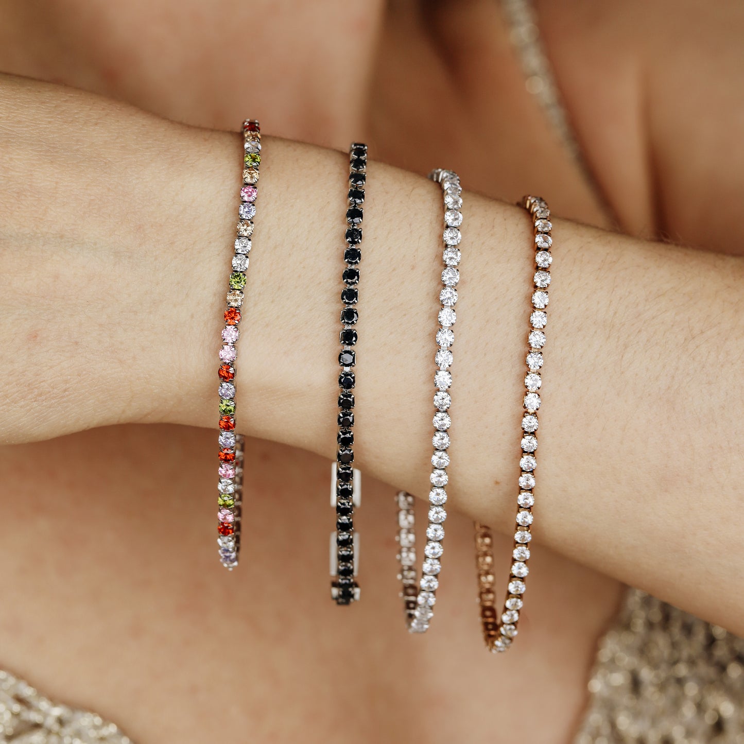 3mm Tennis Bracelet • Rainbow Tennis Bracelet • Dainty Bracelet • Diamond Bracelet • Gift for Her • Minimalist Bracelet • BYSDMJEWELS