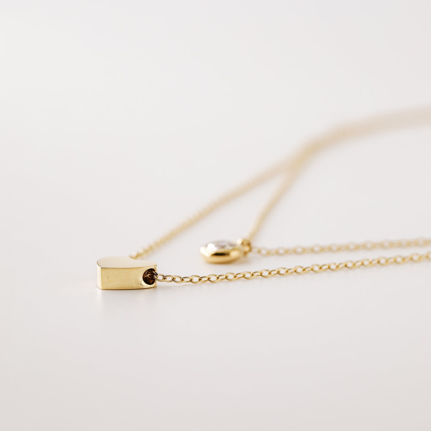 Heart Layered Necklace • Diamond Heart Necklace • Love Jewelry • Minimalist Style • Gift for Women • BYSDMJEWELS