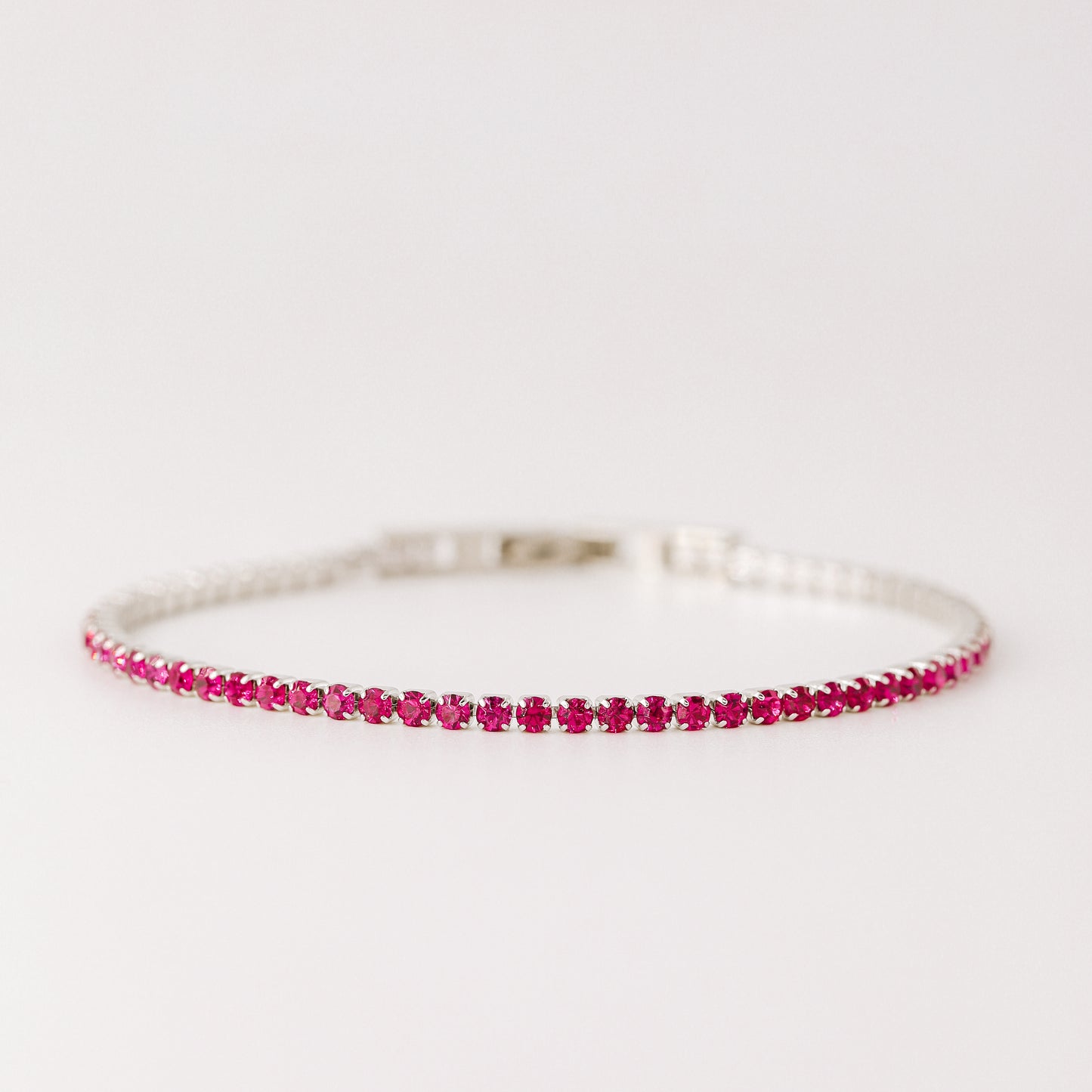 2mm Fuchsia Tennis Bracelet • Cubic Zirconia Tennis Bracelet • Dainty Bracelet • Diamond Bracelet • Gift for Her • BYSDMJEWELS