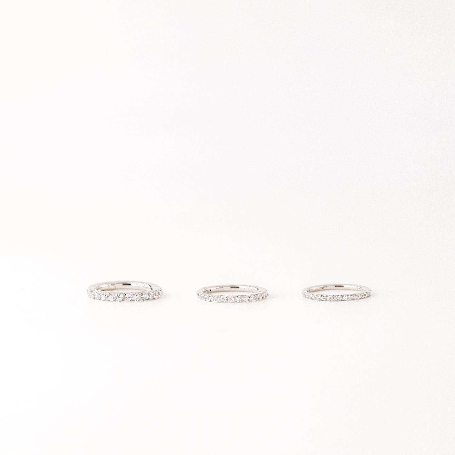 Titanium CZ Round Paved Earring Nose Ring Conch Ring Piercing • 14ga, 16ga, 18ga, 6, 8, 10, 11, 12mm • Solid G23 Titanium • BYSDMJEWELS