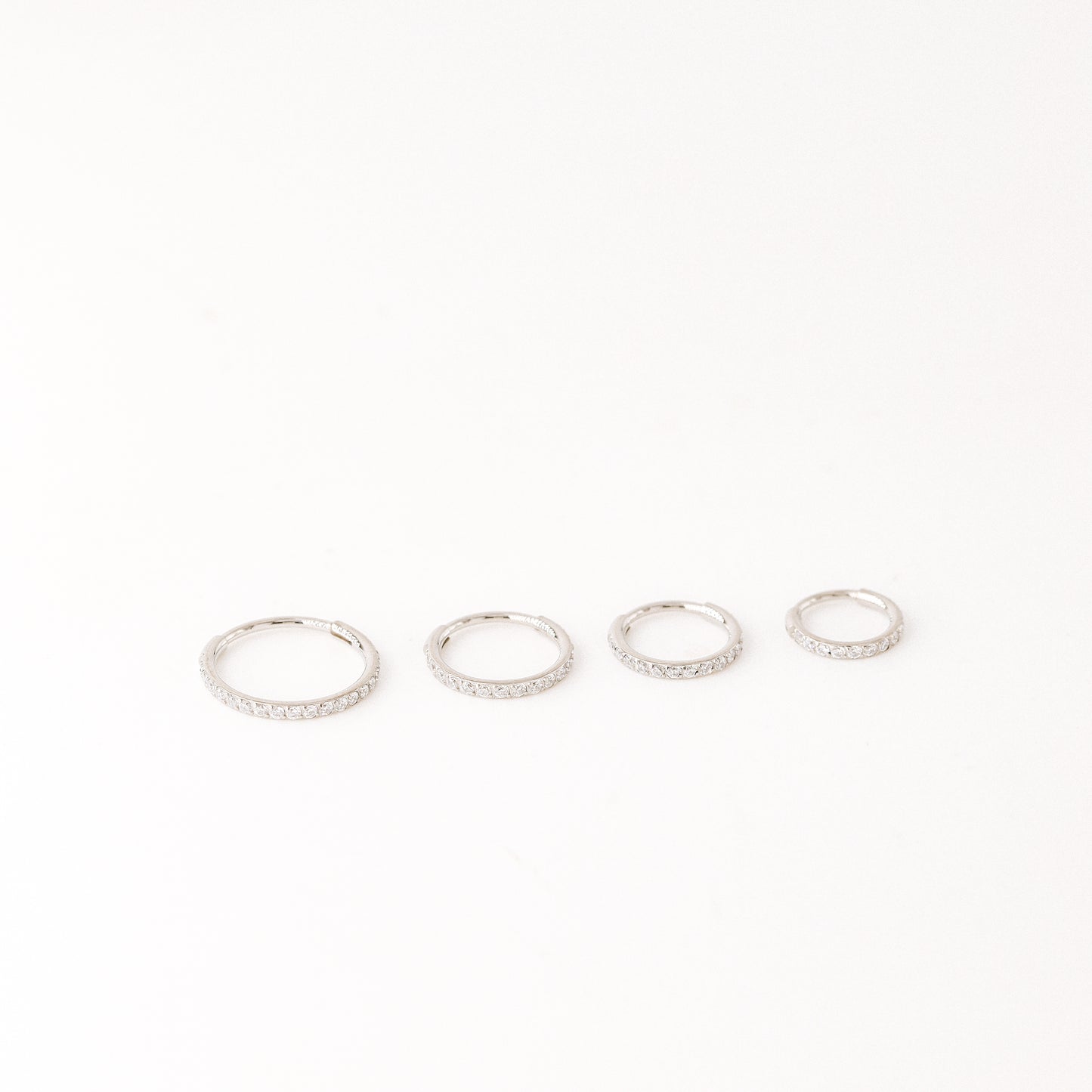20G Paved Cartilage Conch Clicker Hoops • CZ Titanium Hinged Clicker Hoops • Seamless Hinged Hoop • Tiny Huggie Hoop Earrings • BYSDMJEWELS