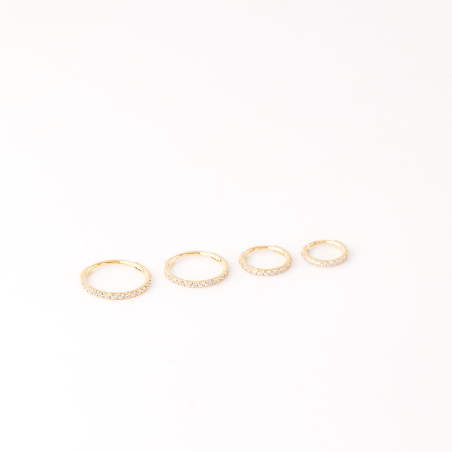 20G Paved Cartilage Conch Clicker Hoops • CZ Titanium Hinged Clicker Hoops • Seamless Hinged Hoop • Tiny Huggie Hoop Earrings • BYSDMJEWELS