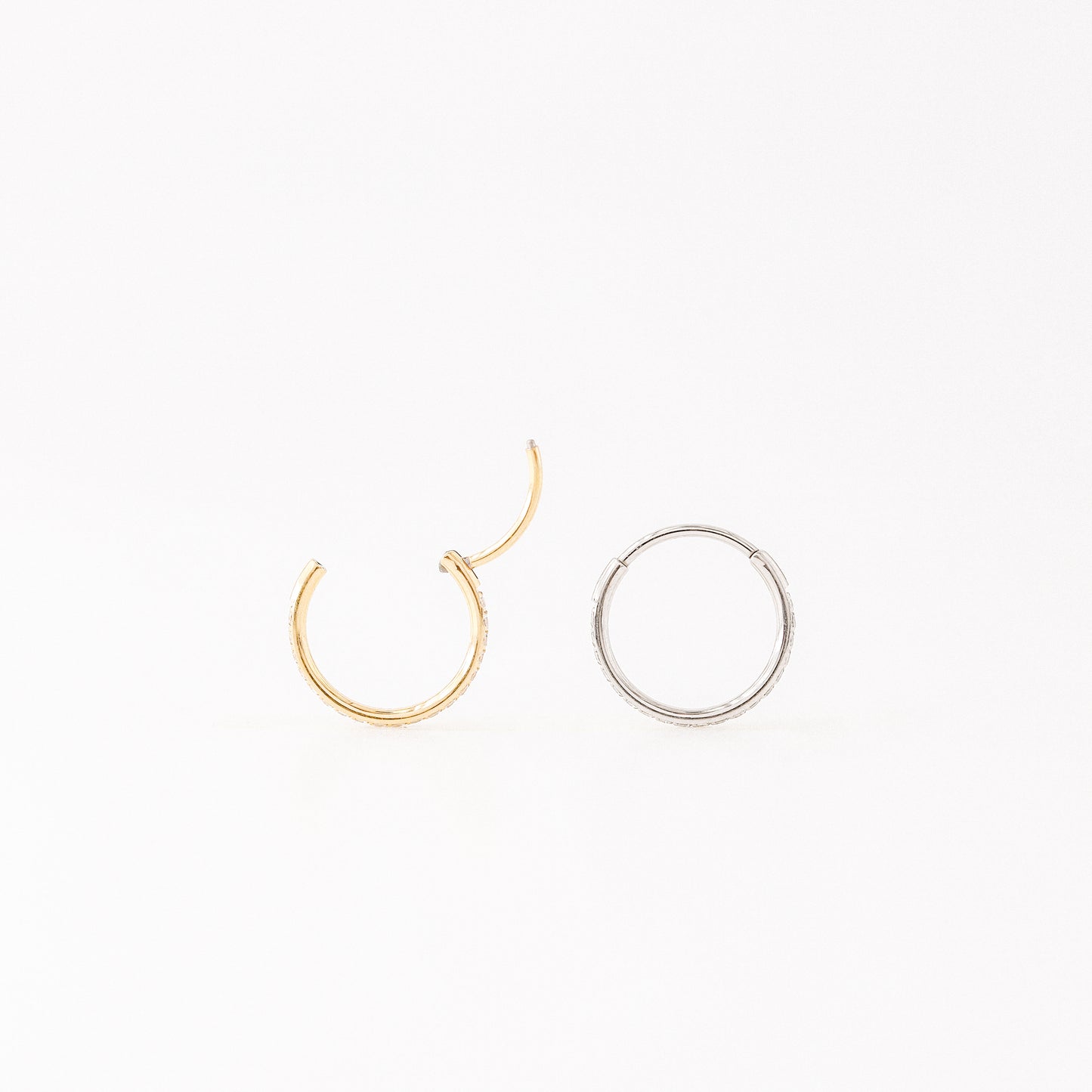 20G Paved Cartilage Conch Clicker Hoops • CZ Titanium Hinged Clicker Hoops • Seamless Hinged Hoop • Tiny Huggie Hoop Earrings • BYSDMJEWELS