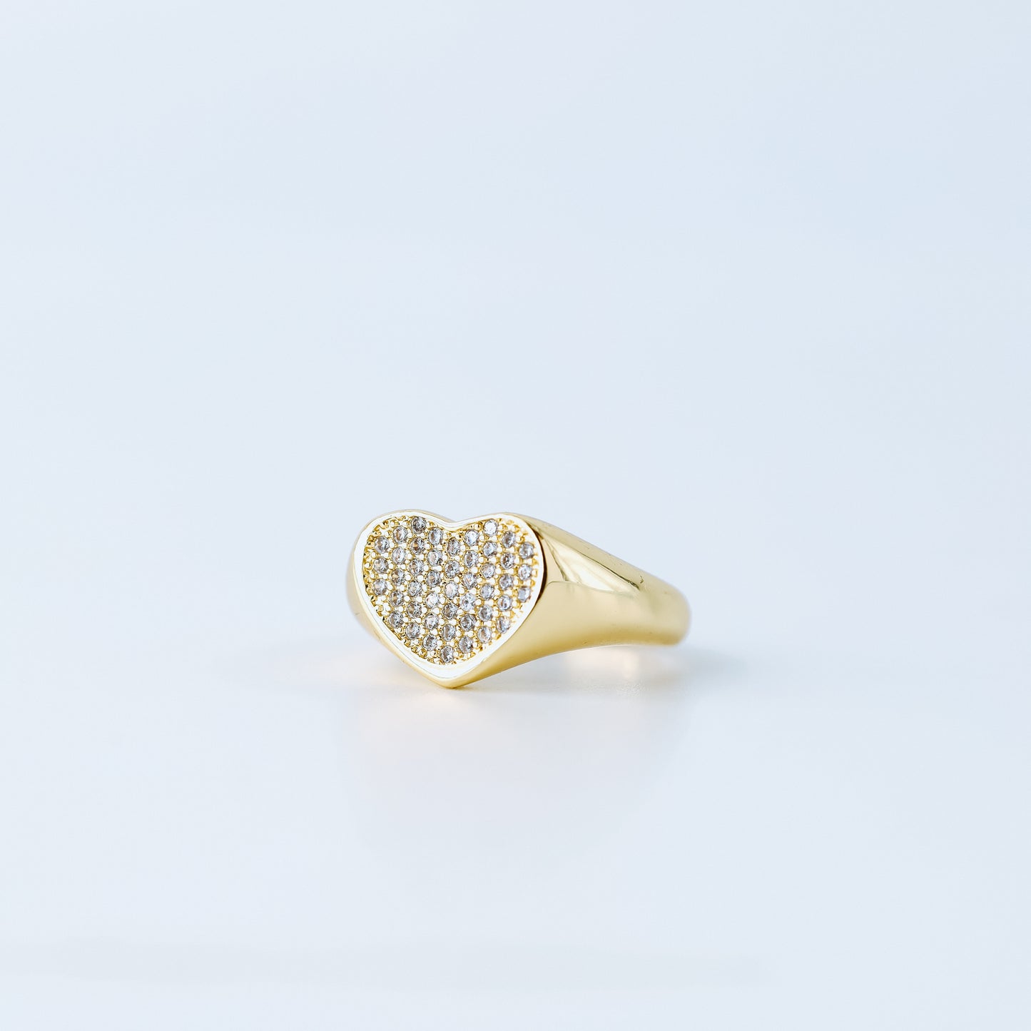 Zircon Heart Signet Ring • Chunky Heart Ring With CZ • Anniversary Gift • Gift For Wife • Minimalist Heart Ring • BYSDMJEWELS