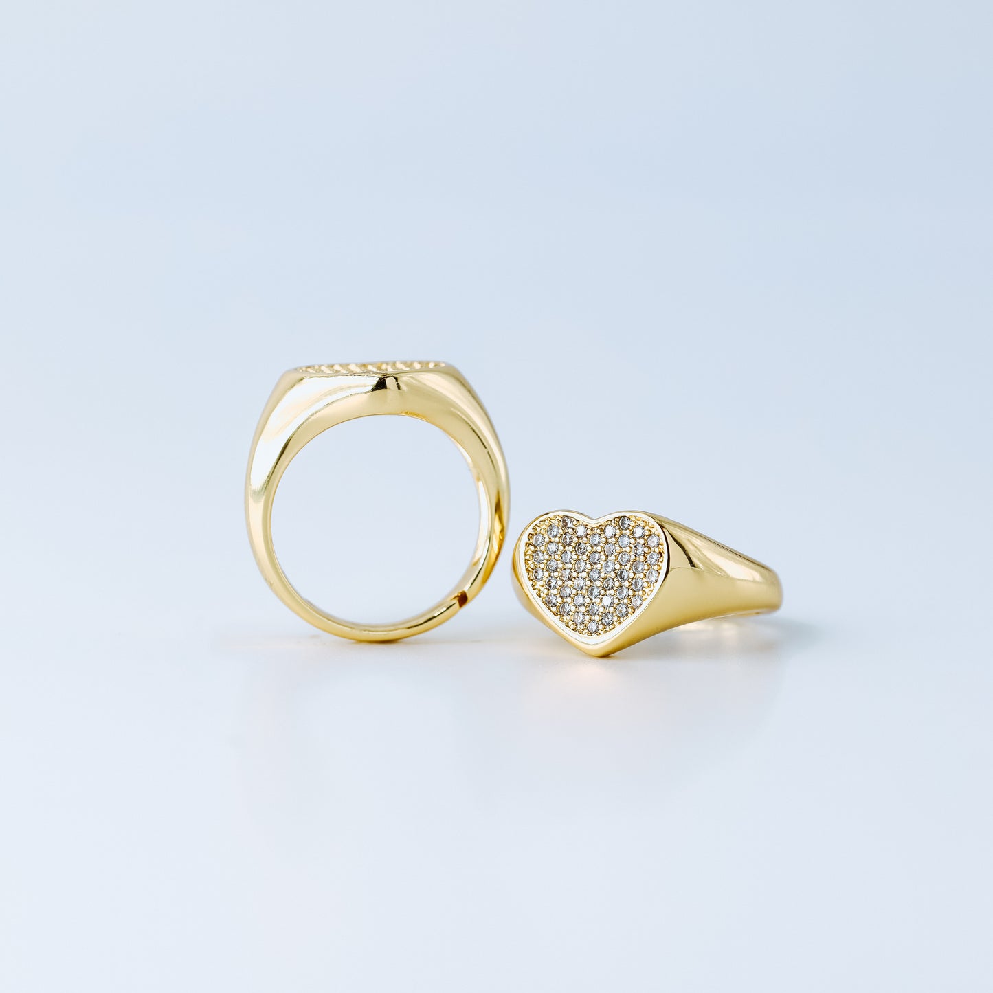 Zircon Heart Signet Ring • Chunky Heart Ring With CZ • Anniversary Gift • Gift For Wife • Minimalist Heart Ring • BYSDMJEWELS