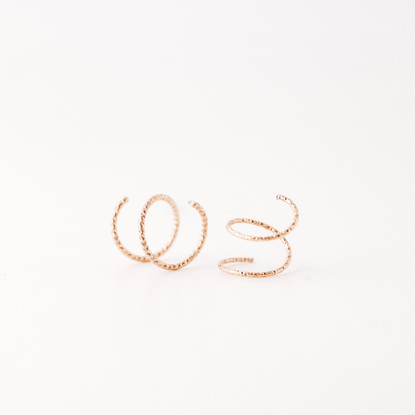 Tiny Double Hoop Earrings Minimal Spiral Earrings Tiny Twist Earrings Double Hoop Earrings Double Piercing Diamond Cut Hoop Earrings