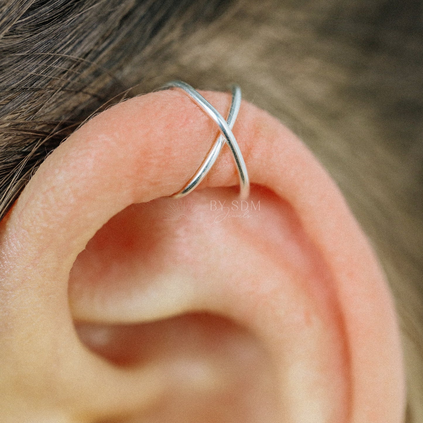 Set of 2 Ear Cuffs or Single Ear Cuff 20g Double & Criss Cross Ear Cuff No Piercing Cartilage Ear Cuff Silver Ear Cuff Gold Ear Cuff