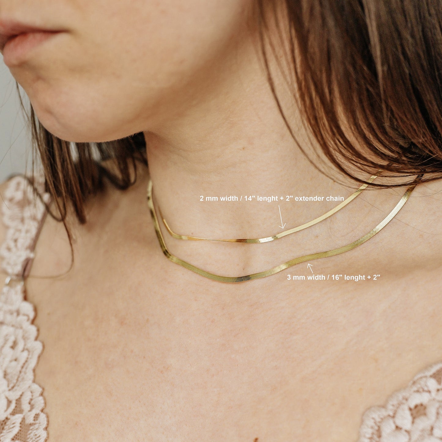 Layering Flat Snake Chain Chunky Choker Necklace Gold Silver