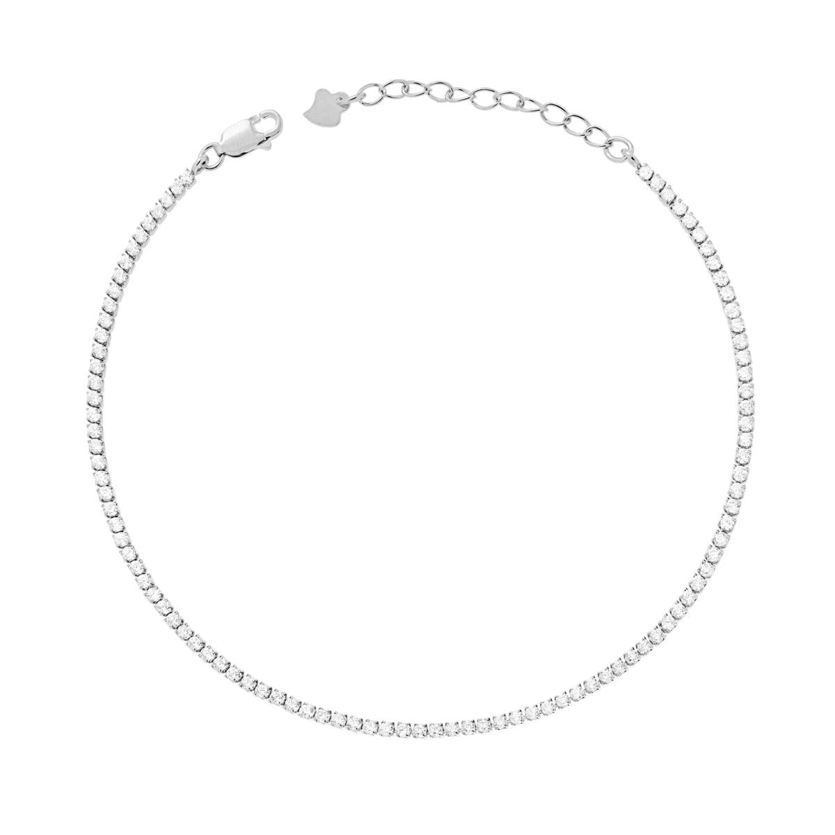 Sterling Silver Tennis Anklet • Tennis Chain Anklet Bracelet • Adjustable Tennis Anklet • Cubic Zircon Anklets • Crystal Sparkly Anklet